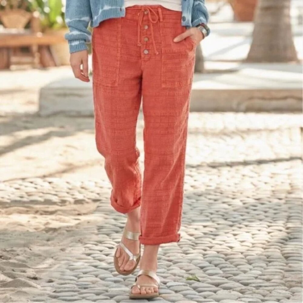 Sundance Coastlines Orange Drawstring Casual Pant -800